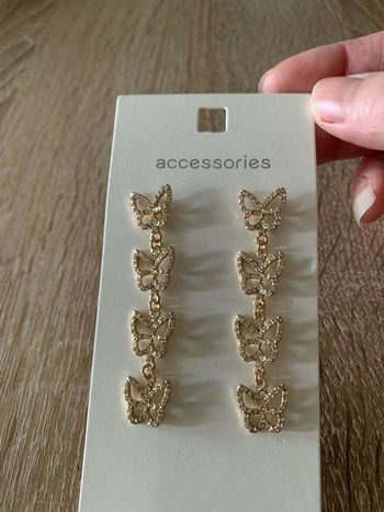 Boucles d’oreilles pendantes papillons