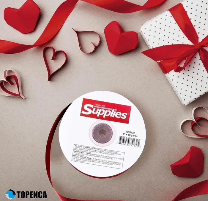 Ruban Fourniture Topenca Satiné Double Face Rouge 5m Neuf - photo numéro 4
