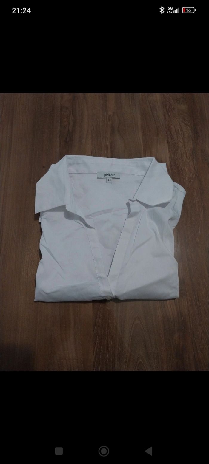 Chemise blanche Phildar taille 38 - photo numéro 6