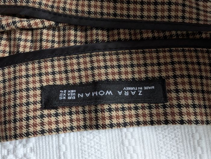 Jupe longue Zara taille 34 bruns carreaux - photo numéro 3