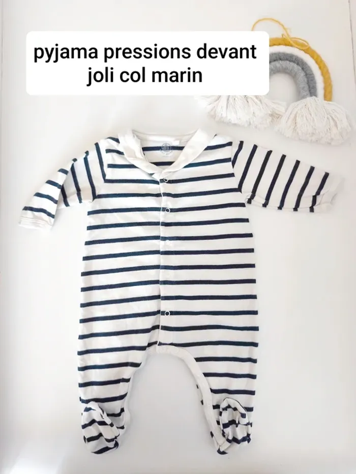 Superbe pyjama rayé marinière Petit Bateau mixte
