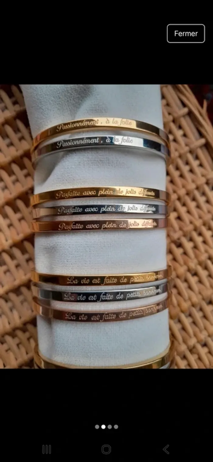 Bracelet avec message gravé (acier inoxydable) - photo numéro 2