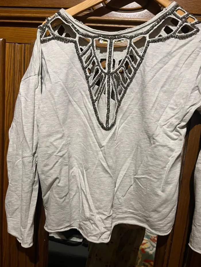 Sweat original le temps des cerises crème - photo numéro 4