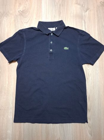 Polo Lacoste bleu marine made in France devanlay 100% coton -Fr3/S