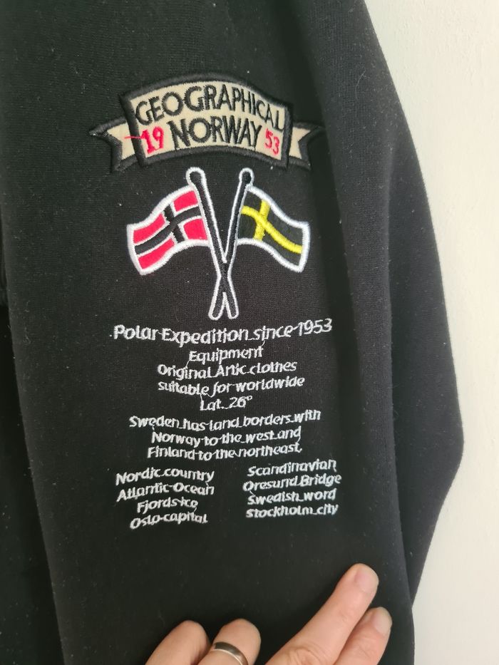 Sweat à capuche noir Geographic Norway / Taille XL - photo numéro 3