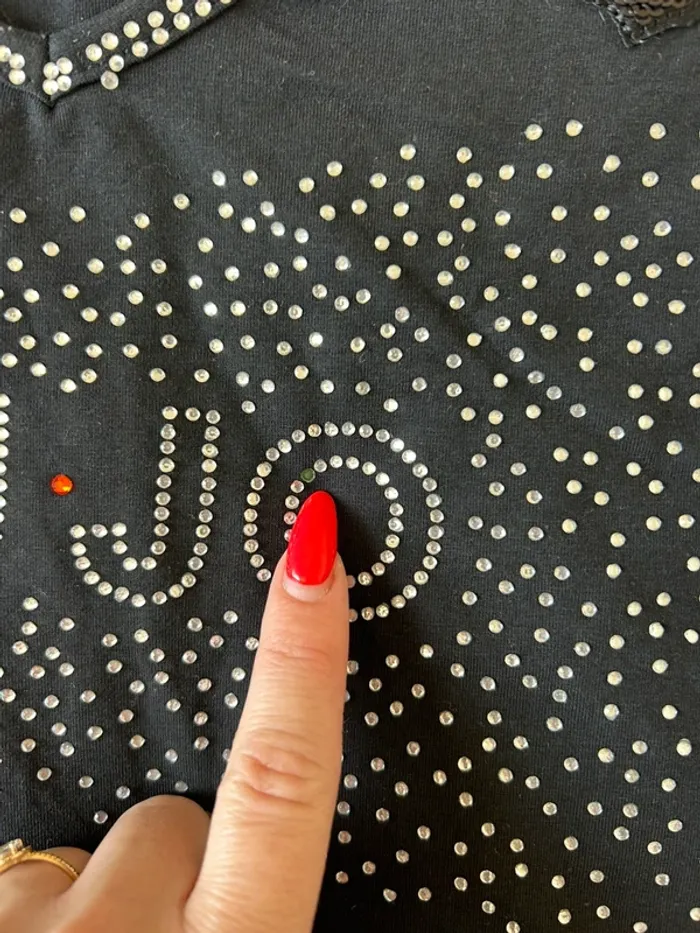 T-shirt noir à strass Liu Jo – Taille L - photo numéro 3