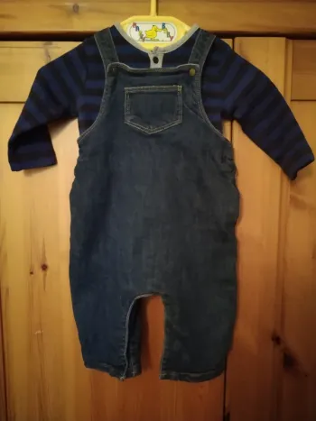 Ensemble polo + salopette jean