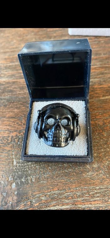 Bague noire, pour homme, taille 59