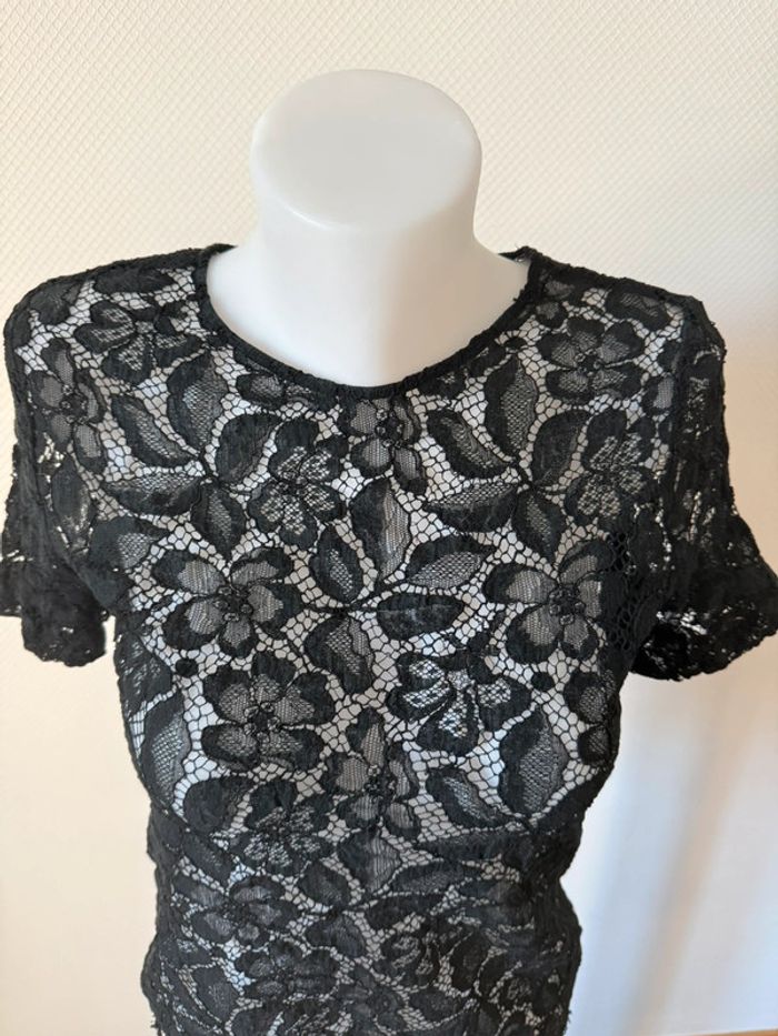 T- shirt en dentelle Sandro neuf sans étiquette noir taille 2 - photo numéro 3