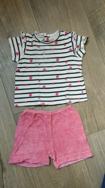 Ensemble t-shirt et short 12 mois