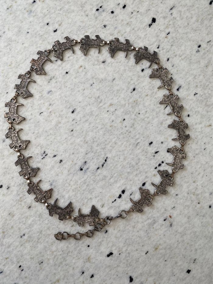 Ceinture chaîne en métal petits chiens vintage - photo numéro 3