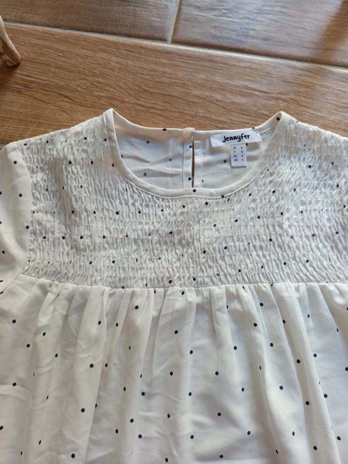 Blouse blanche a pois noirs Jennyfer t.S - photo numéro 2