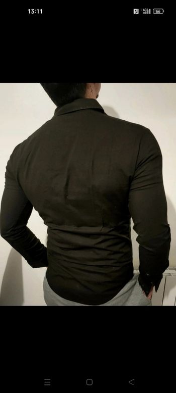 Chemise noire manches longues 