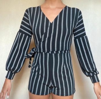 Combi short rayée noire/blanche