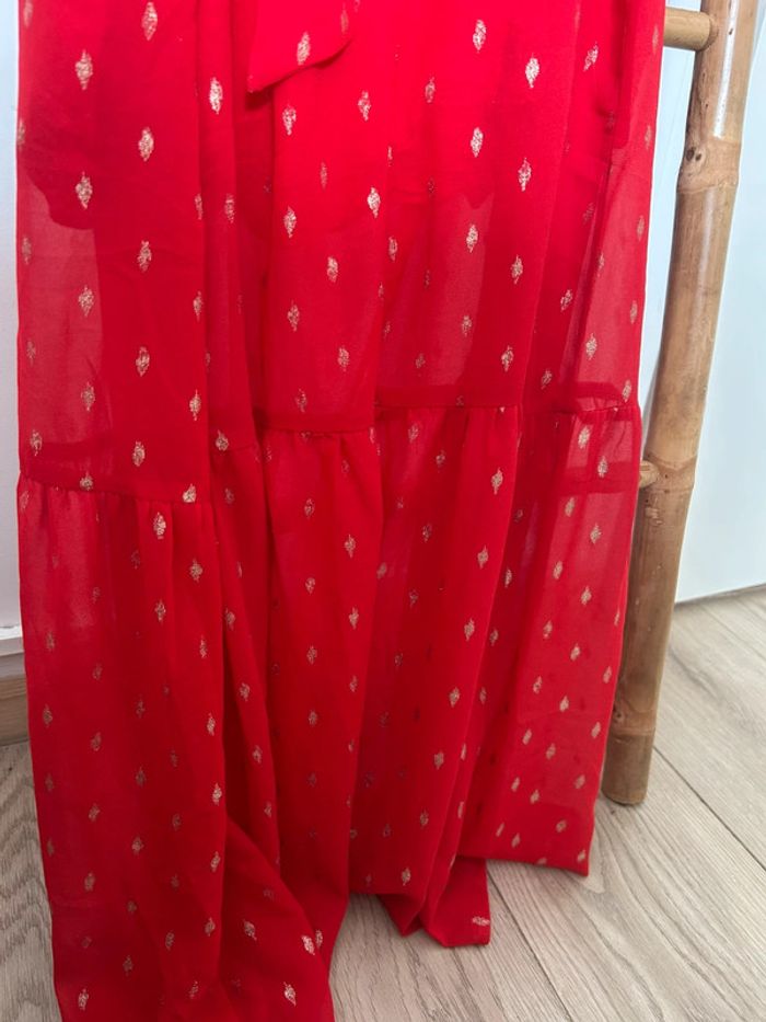 Robe longue rouge et dorée la petite étoile - photo numéro 7