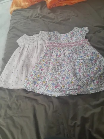 Lot de 2 robes fille 12 mois