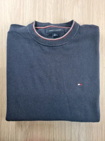 Pull a col rond Cachemire bleue Tommy Hilfiger Homme Taille S