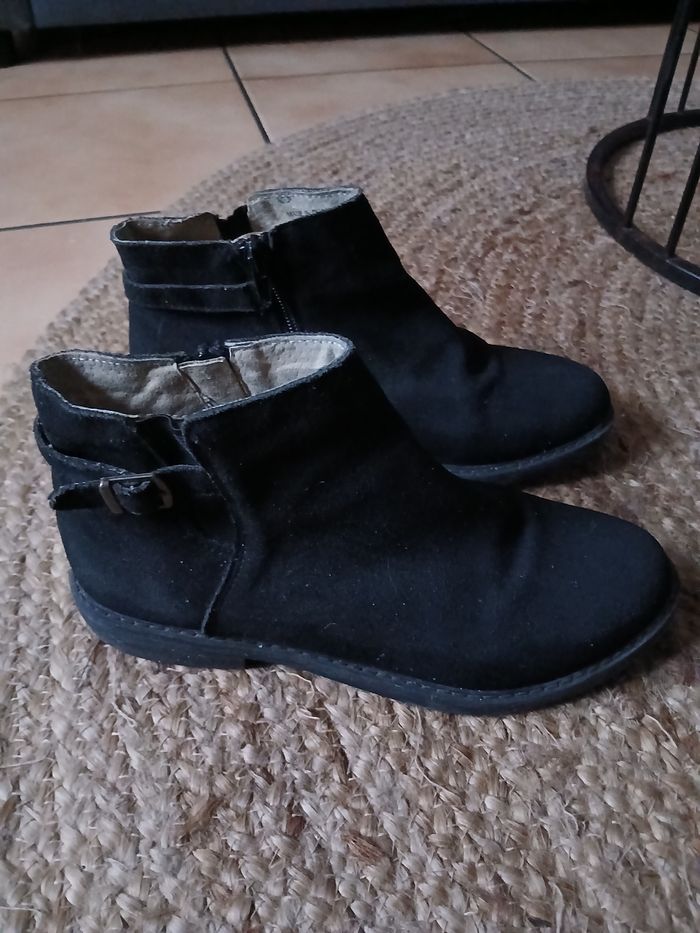 Paire de Botines nubuck noir 35 - Kids by Gémo - photo numéro 5