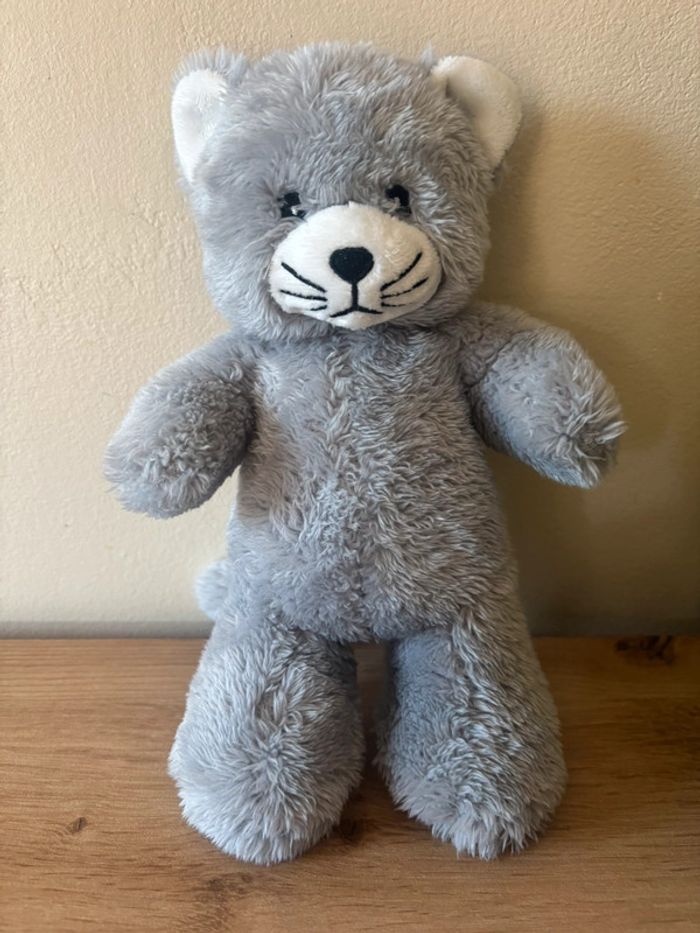 Doudou peluche chat gris bergère de France - photo numéro 2