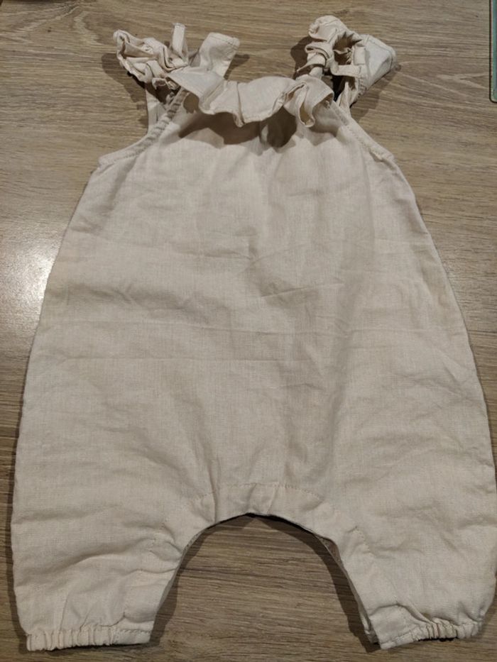 Combinaison beige aspect lin