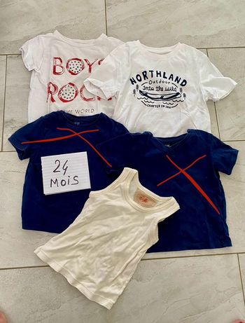 Lot de 2 t-shirts et 1 débardeur 2 ans