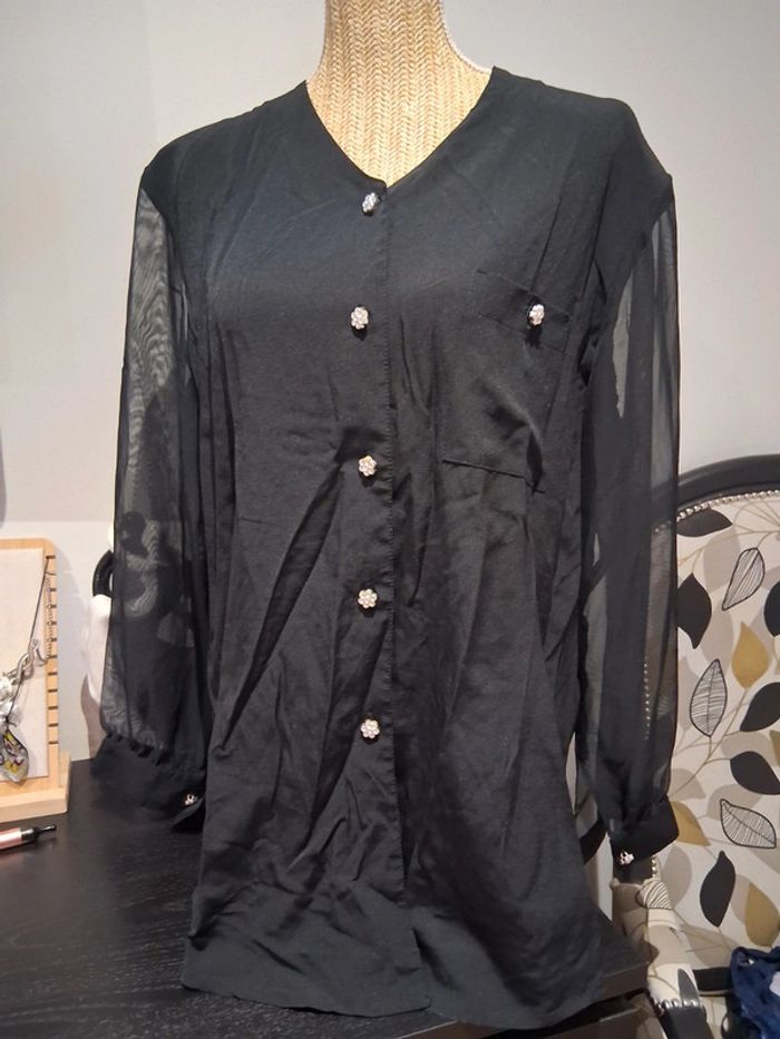 Superbe chemise grande taille longue manche voile - photo numéro 4