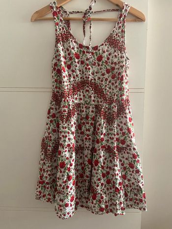 Robe courte d’été fleurie dos nu h&m