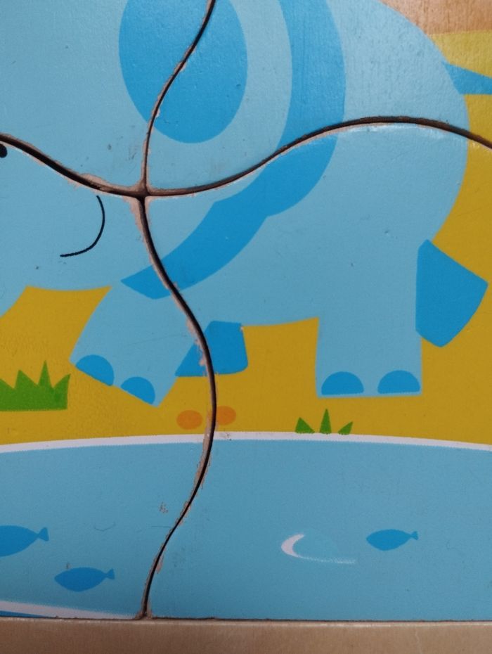 Puzzle bois 4 pièces éléphant - photo numéro 5
