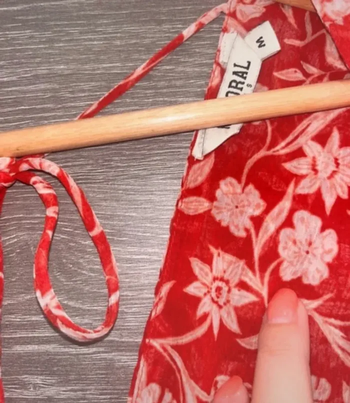 Robe kaporal taille M tbe  Motifs fleurs  Rouge - photo numéro 3