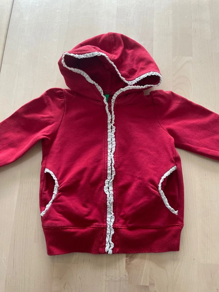 Veste mi saison fille benetton rouge taille 12-18 mois