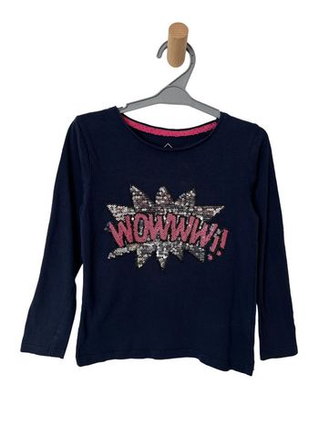 T-shirt à manches longues à sequins “Wowww” - Tex 7-8 ans