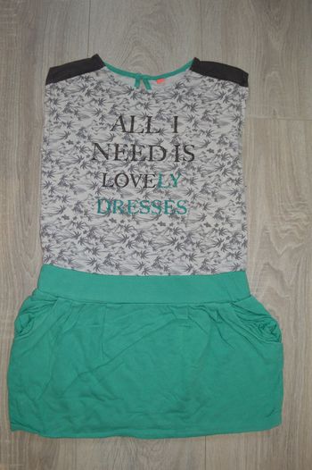 Robe 8 ans blanche verte
