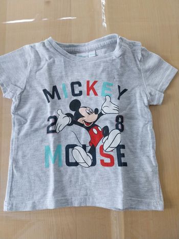 T-shirt bébé 9 12 mois gris Mickey disney baby