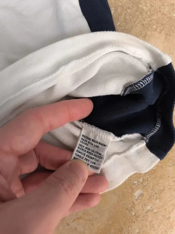 Joli Polo Ralph Lauren XXL blanc logo marine US Open 2008 collector tâché - photo numéro 12