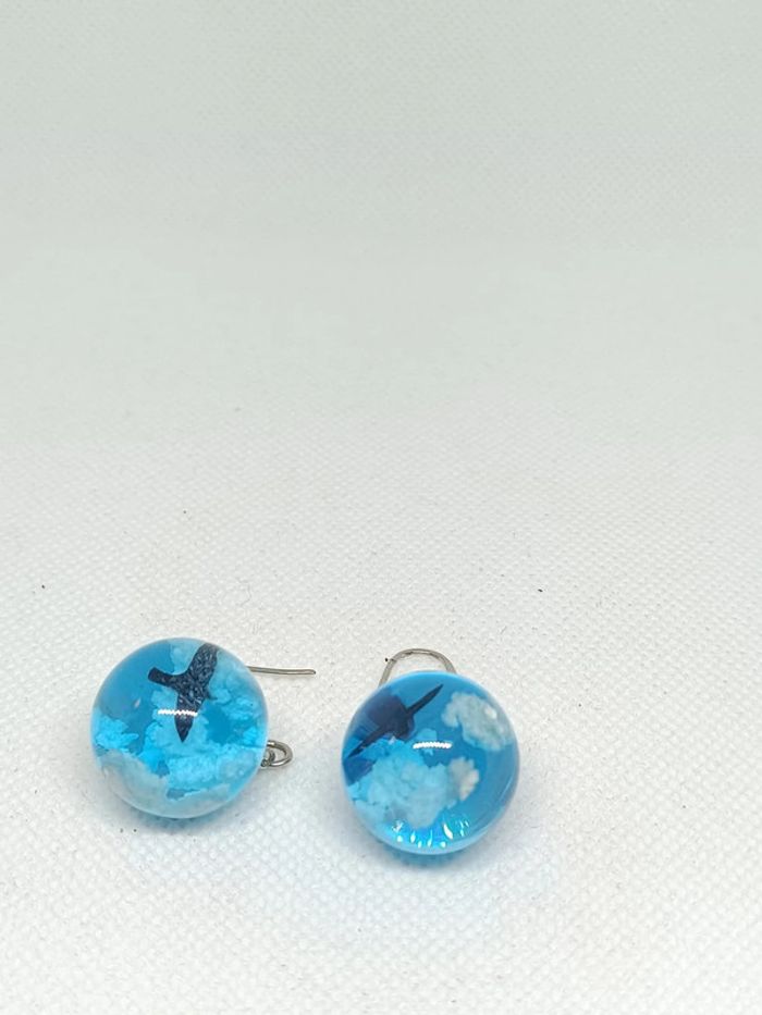 Boucles d'oreilles fantaisie Ciel bleu - photo numéro 3