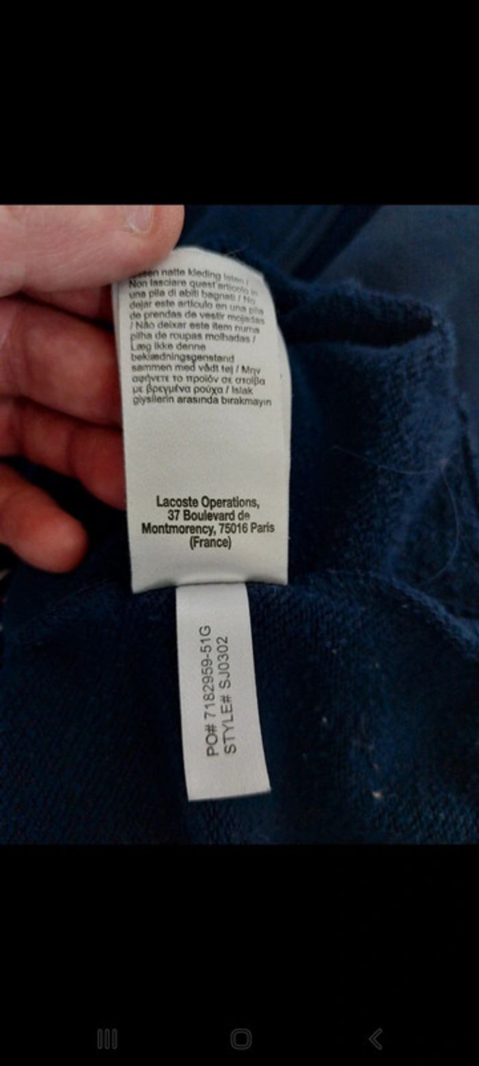Sweat Lacoste taille 16 ans (176 cm) - photo numéro 6