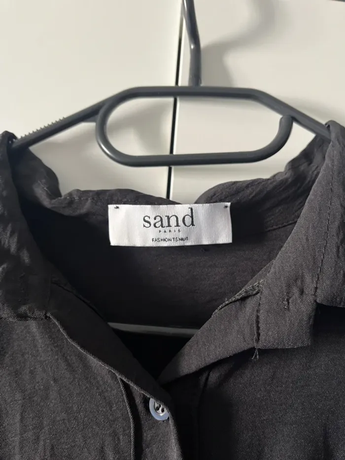 Robe noire à nouer créateur italien Sand - photo numéro 2