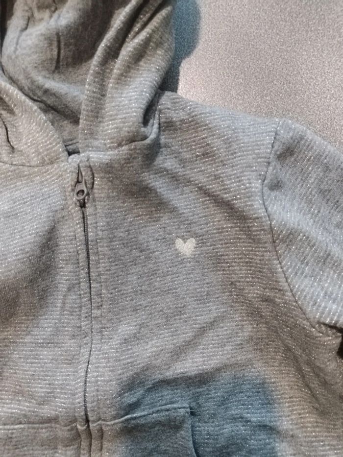 Sweat zippé à capuche avec oreilles dessus - photo numéro 2