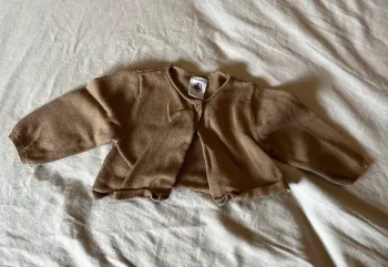 🤎 Gilet Petit Bateau 6M – Marron chaud /kaki & classique