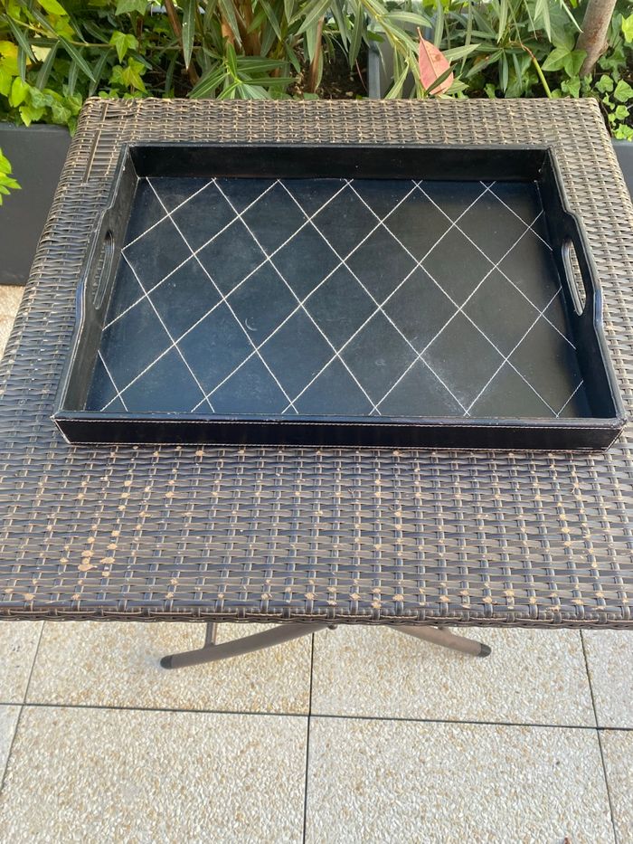 Plateau imitation cuir  noir - photo numéro 2