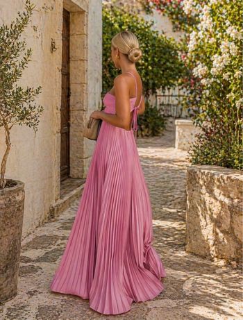 Magnifique Robe De Mariage Longue Dos Nu évènement et été 2026 Rose Évasé Sexy 