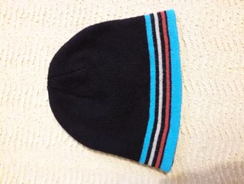 🖤 Joli bonnet marron rayé turquoise (TU enfant) 🖤