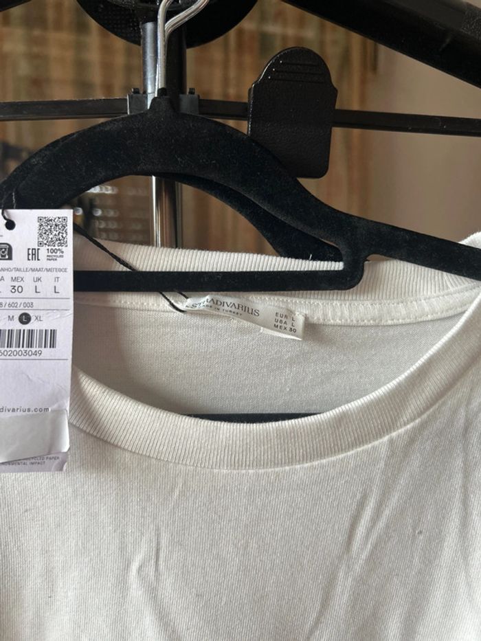 Teeshirt blanc Stradivarius Ours - photo numéro 3