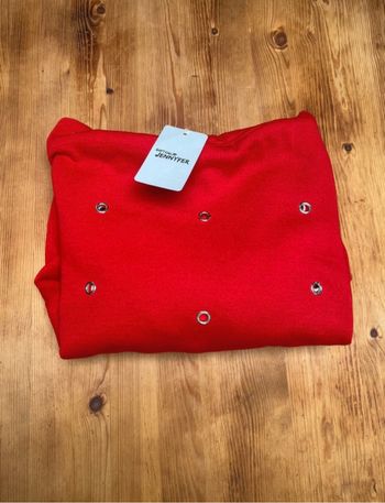 Pull avec capuche en rouge pour femme