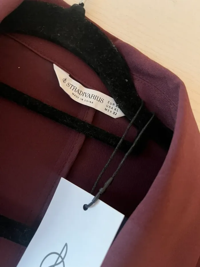 blazer regular fit bordeaux stradivarius - photo numéro 5