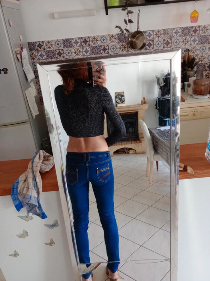 Crop top s noir argenté c 81 - photo numéro 5