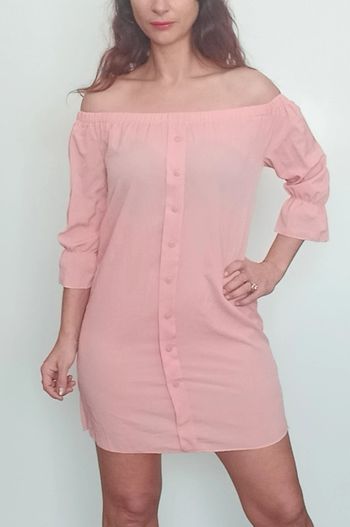 Robe chemise casual épaules nues taille 38