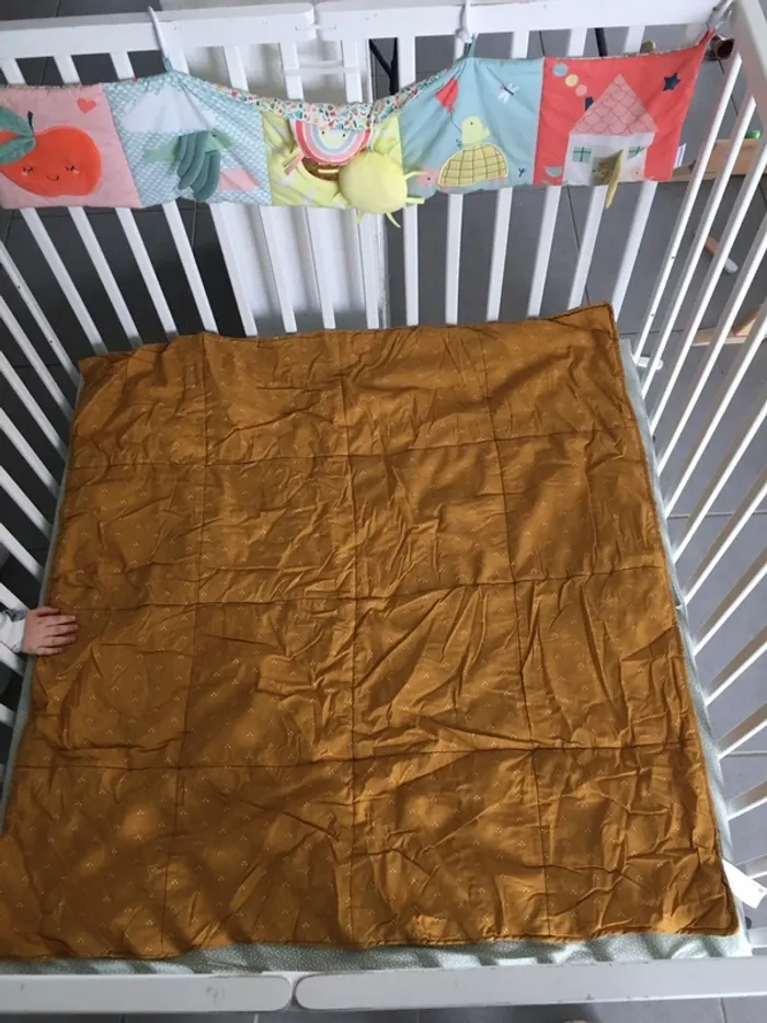 Lot Parc de jeux complet  en bois de hêtre avec matériels coordonnés ! blanc pliable sur roulettes verbaudet - photo numéro 20