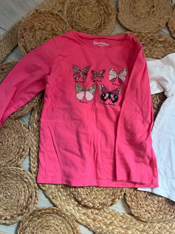 Lot x2 t shirt manches longues fille 3 ans - photo numéro 3