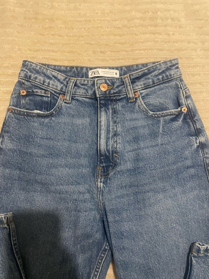 jean mom bleu foncée zara taille 36 - photo numéro 2
